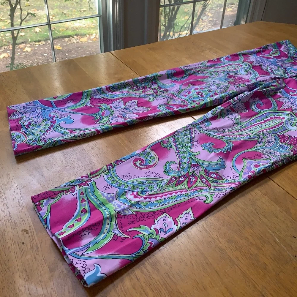 Bohemian Boho cropped Melly M Paisley print pants, liberty art,  Size 2 - Picture 2 of 10